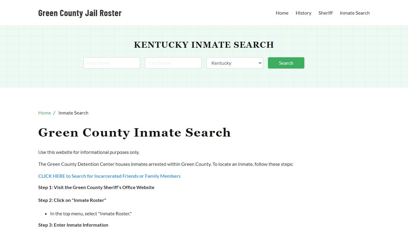 Green County, KY Detainee Lookup