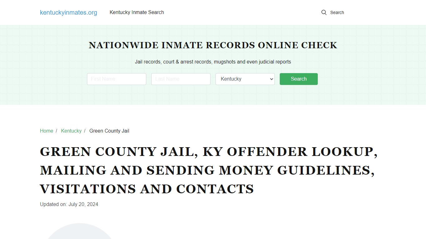 Green County Jail, KY Inmate Search Options, Visitations, Contacts